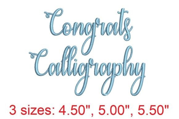 Stitch Style and Charm: The Congrats Calligraphy Embroidery Font
